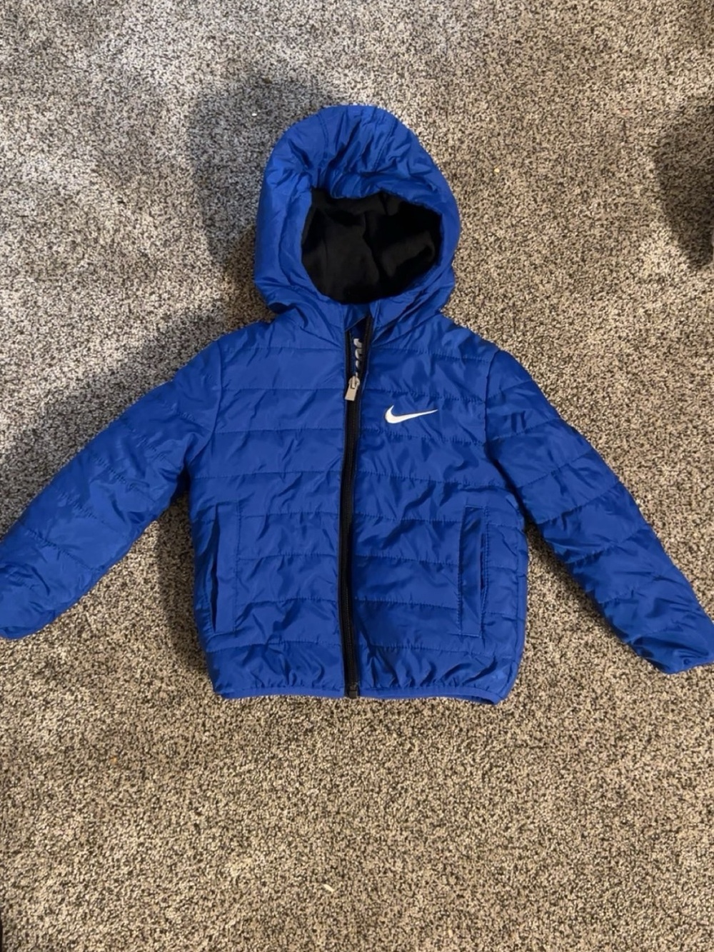 Nike Youth Royal Blue Hooded Puffer Jacket